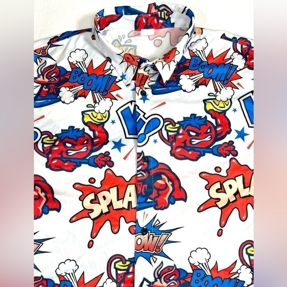 DESTROYER ROCKS Men’s Jacksonville Jumbo Shrimp Baseball Comic Hawaiian Shirt XL - Picture 2 of 12